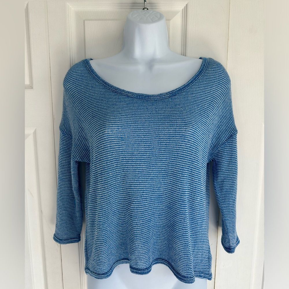 Aerie Knit Top Lightweight Blue Shirt